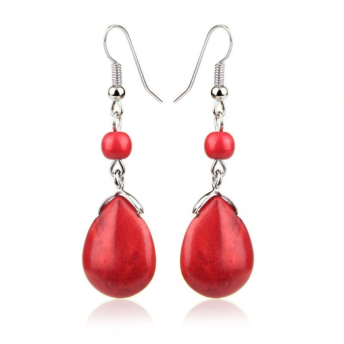 Wholesale red Turquoise Earrings JDC-ES-ery011