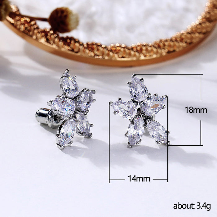 Jewelry WholesaleWholesale five-leaf flower crystal zircon stud earrings JDC-ES-Caos010 Earrings 曹适 %variant_option1% %variant_option2% %variant_option3%  Factory Price JoyasDeChina Joyas De China