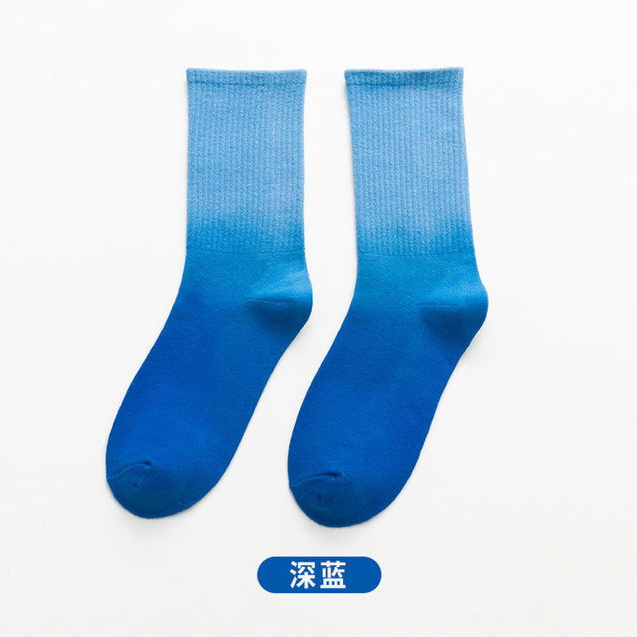 Wholesale Sock Cotton Medium Tube Gradient Sweat Absorbing Trend JDC-SK-JSD016