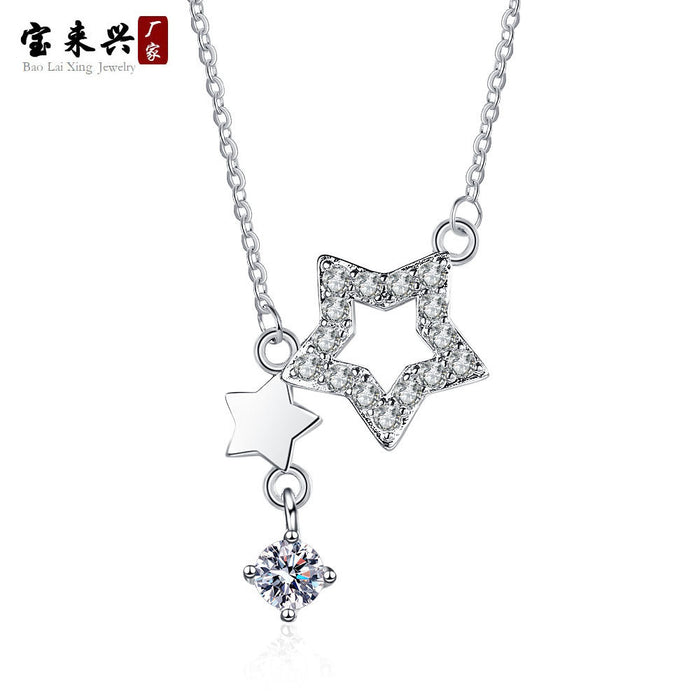 Wholesale pentagram tassel necklace niche collarbone chain all match JDC-NE-BLX062