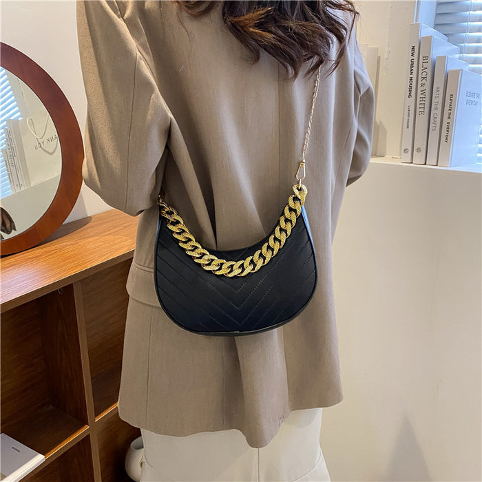 Wholesale vintage chain cross-body one-shoulder underarm dumpling bun JDC-SD-Ruic006