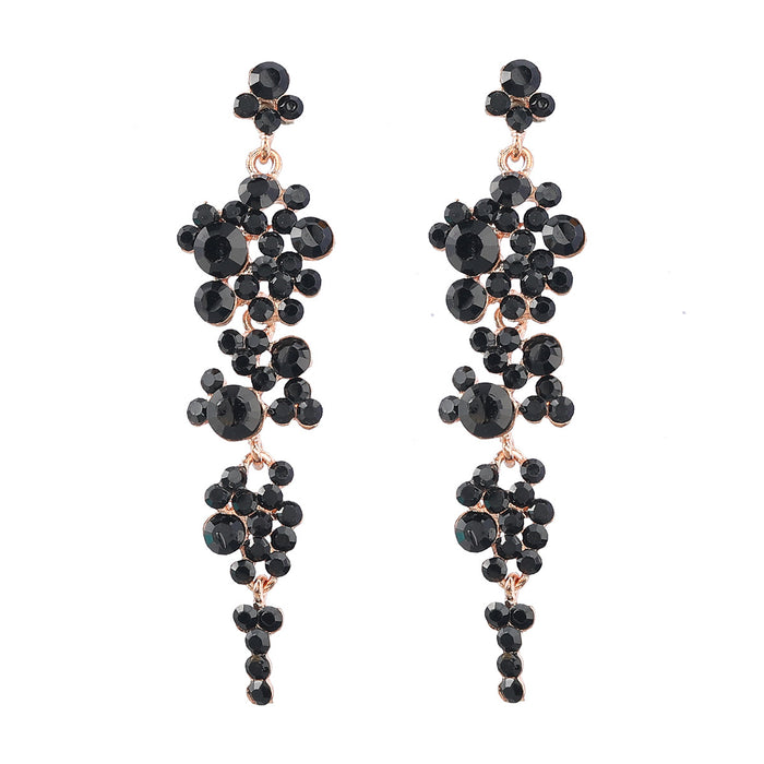 Wholesale Alloy Diamond Acrylic Floral Long Earrings JDC-ES-JL998