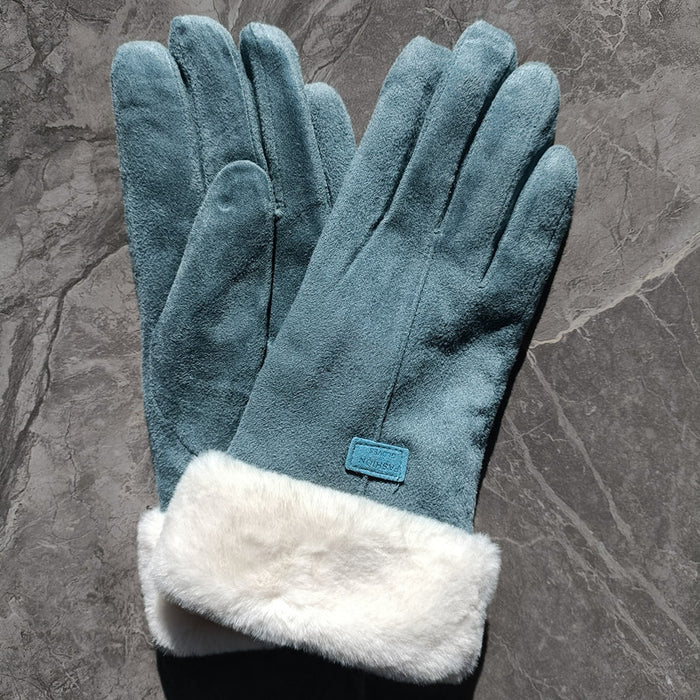 Wholesale Gloves Suede Warm Thick Hair Touch Screen JDC-GS-ZhuX001