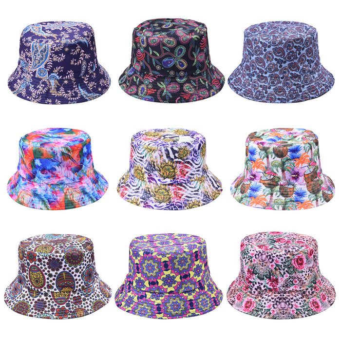 Wholesale Vintage Print Bucket Hat Reversible Sunshade MOQ≥2 JDC-FH-WenR019