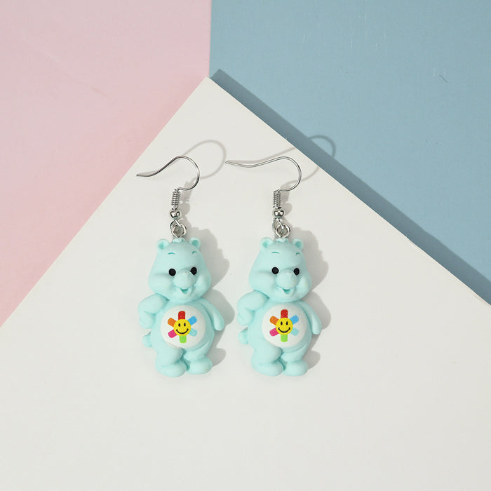 Wholesale Earrings Plastic Cartoon Bear MOQ≥2 JDC-ES-niqing014