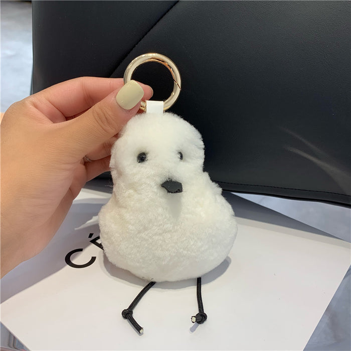 Wholesale Keychains For Backpacks ugly cute cute real wool bird car keychain pendant JDC-KC-DJu004