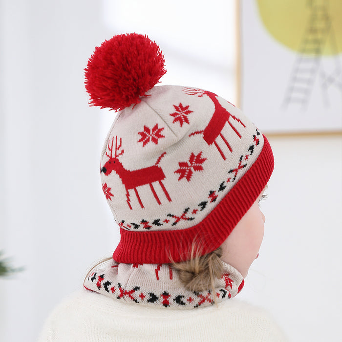 Wholesale Hat Acrylic Christmas Warm Kids Scarf 2 Piece Set MOQ≥2 JDC-FH-MY011