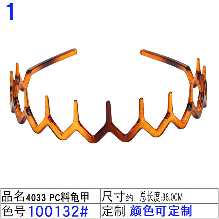 Wholesale retro trend headband temperament bright black with tooth spray paint JDC-HD-Liuyi001