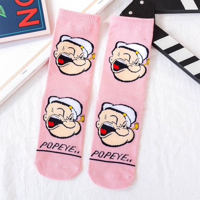 Wholesale cartoon couple tide socks Korean trend spinach popeye socks MOQ≥5 JDC-SK-ZQB010