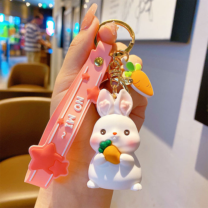 Wholesale Keychains For Backpacks genuine glutinous rice rabbit keychain pendant creative cute bunny couple MOQ≥2 JDC-KC-MSi021