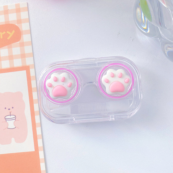 Wholesale Cartoon Cat Claw Contact Lens Case Plastic Portable (M) MOQ≥2 JDC-GA-Qingdu003