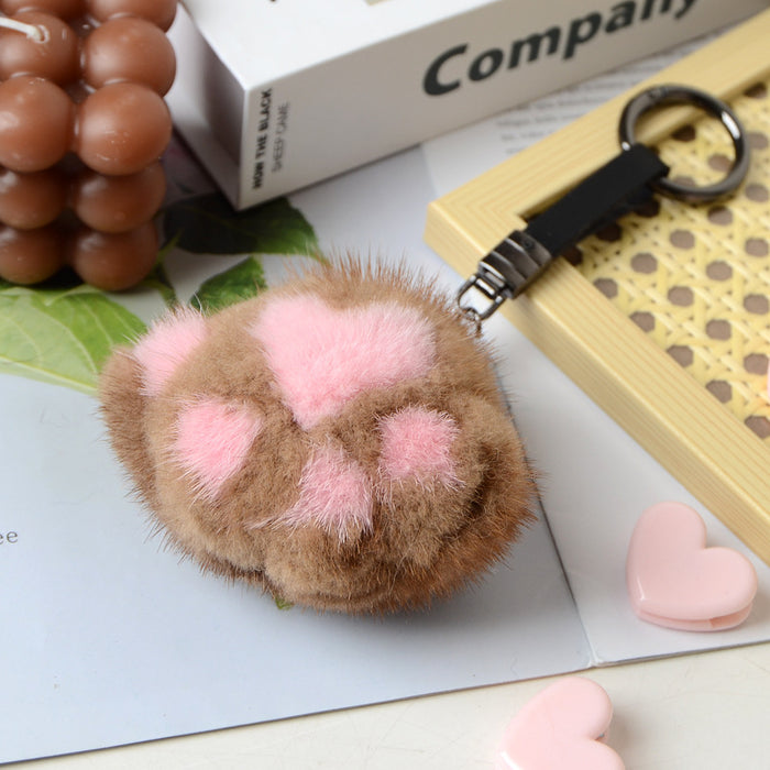 Wholesale Mink Cat's Claw Hair Ball Keychain MOQ≥2 JDC-KC-HGuan002