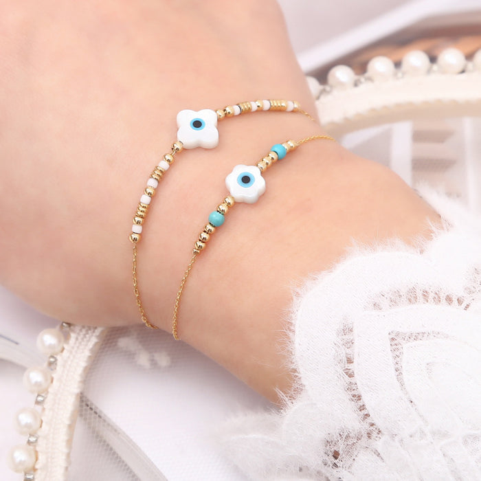 Wholesale Bracelet Copper Flower Demon Eye MOQ≥2 JDC-BT-ChenG015