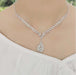 Jewelry WholesaleWholesale Bridal Wedding Exquisite Water Drop Crystal Necklace Earrings Set JDC-NE-Yaqian001 Necklaces 雅茜 %variant_option1% %variant_option2% %variant_option3%  Factory Price JoyasDeChina Joyas De China