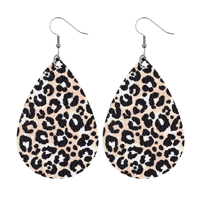 Jewelry WholesaleWholesale Drop Shape Leopard Print PU Leather Earrings MOQ≥2 JDC-ES-Chengy016 Earrings Chengy %variant_option1% %variant_option2% %variant_option3%  Factory Price JoyasDeChina Joyas De China