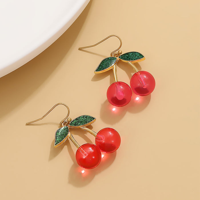 Jewelry WholesaleWholesale Cherry Glass Alloy Earrings JDC-ES-D200 Earrings 晴雯 %variant_option1% %variant_option2% %variant_option3%  Factory Price JoyasDeChina Joyas De China