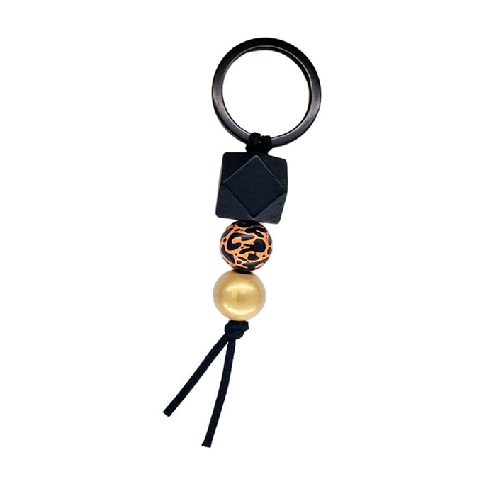 Wholesale Wooden Leopard Print Keychain MOQ≥2 JDC-KC-WenJ010