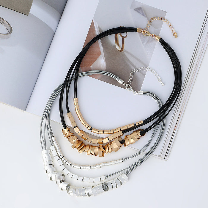 Wholesale high-end ethnic style retro simple multi-layer necklace MOQ≥2 JDC-NE-Anyi001