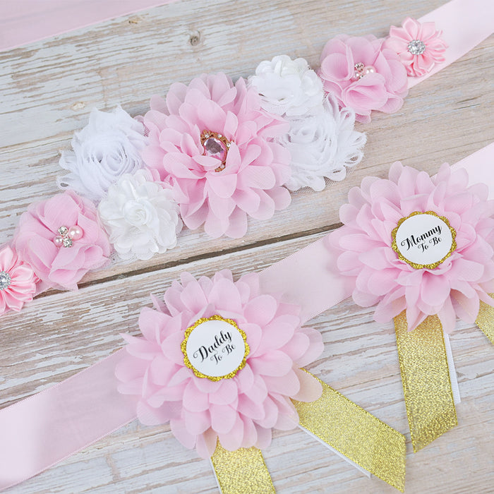 Wholesale Newborn Gala Party Flower Badge Waistband Chiffon JDC-WB-QiuN002