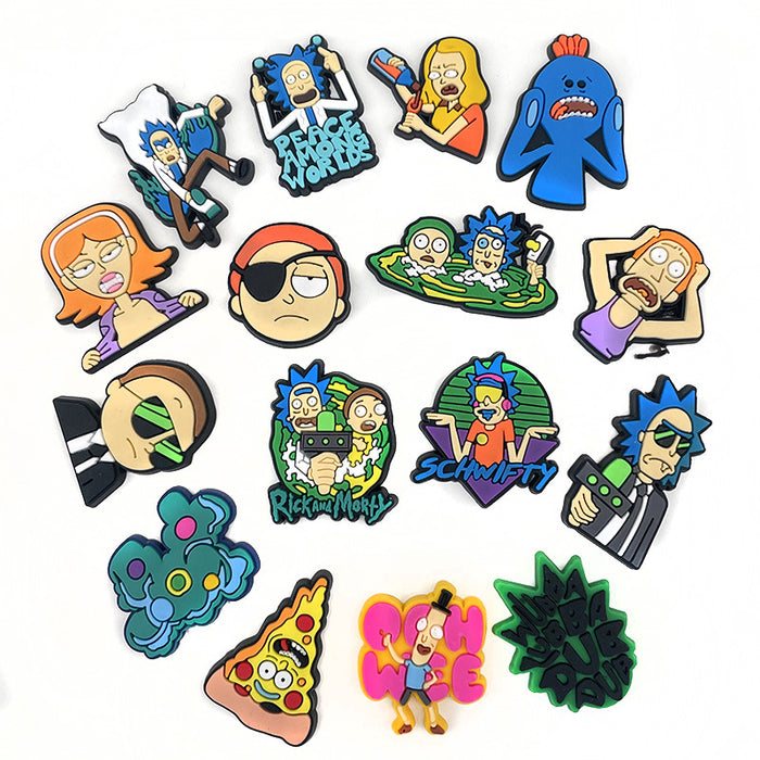 Wholesale set of 16 Cartoon Cute PVC DIY Accessories Croc Charms (M) MOQ≥3 JDC-CCS-WanX035