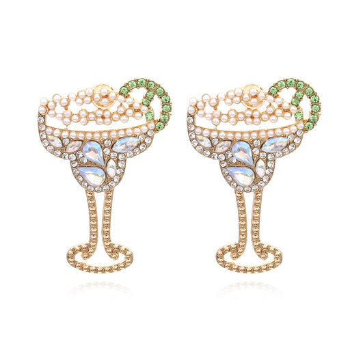 Jewelry WholesaleWholesale diamond-encrusted wine glass geometry pearl earrings JDC-ES-MY253 Earrings 曼茵 %variant_option1% %variant_option2% %variant_option3%  Factory Price JoyasDeChina Joyas De China