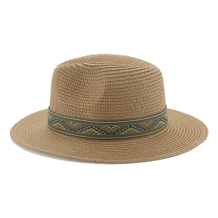 Jewelry WholesaleWholesale Paper Straw Hat Summer Men's Top Hat JDC-FH-Guanchuan014 Fashionhat 冠川 %variant_option1% %variant_option2% %variant_option3%  Factory Price JoyasDeChina Joyas De China