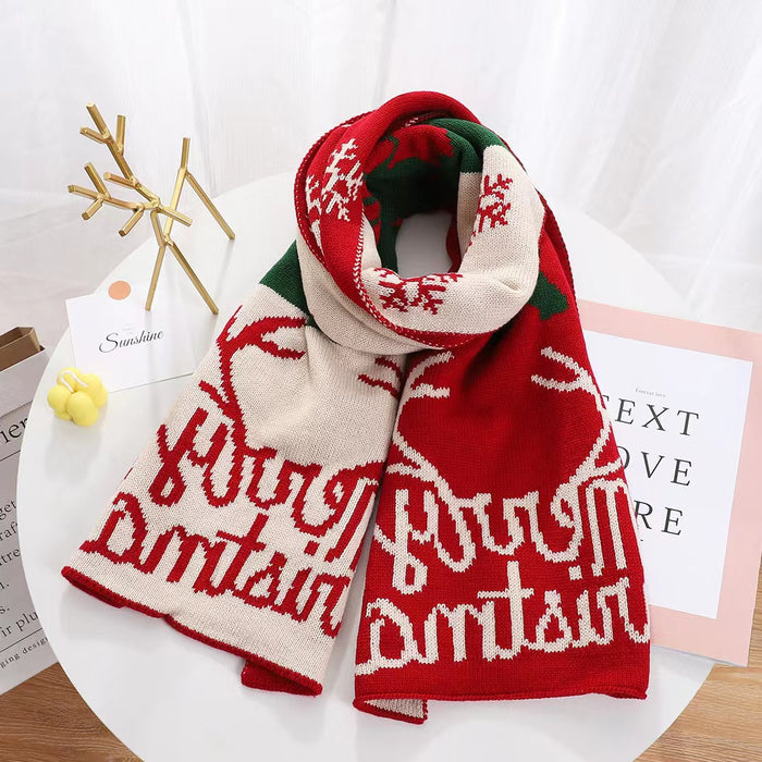 Wholesale Scarf Wool Knitting Christmas Thick Winter Warm JDC-SF-Yuxin002