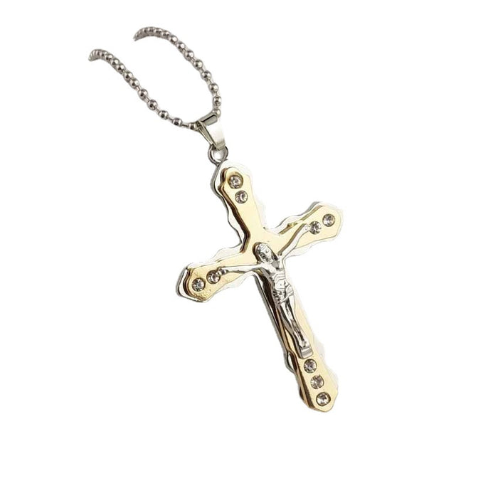 Wholesale Cross Pendant Titanium Steel Necklace JDC-NE-HuaiL004