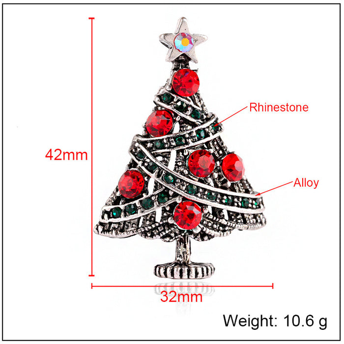 Wholesale Brooch Alloy Vintage Diamond Christmas Tree JDC-BC-ZhuiX001