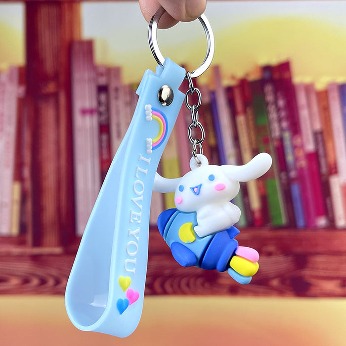 Wholesale keychain pvc cartoon soft glue big ear dog cute doll MOQ≥2 JDC-KC-MQu005