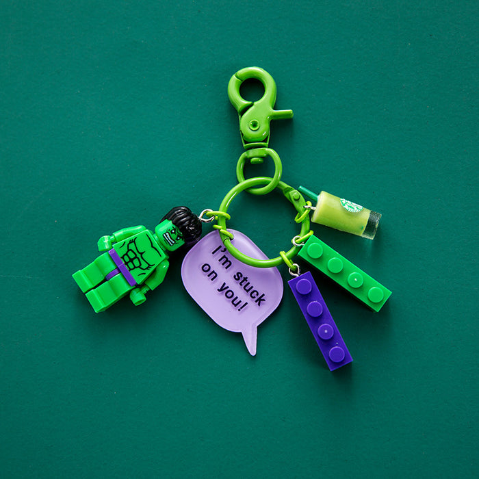 Wholesale Cartoon Building Blocks Plastic Keychain (M) JDC-KC-XiangYi002