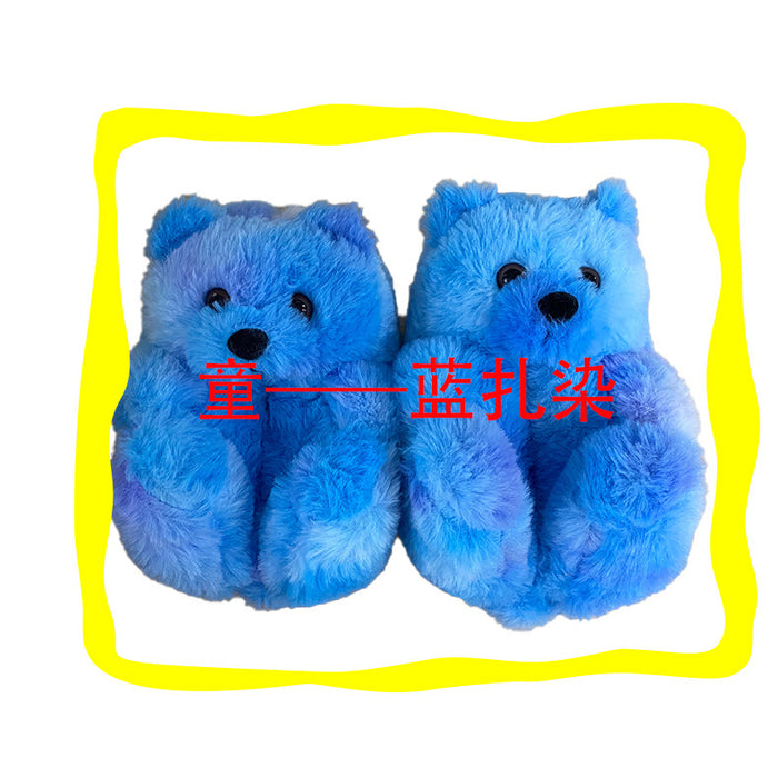 Wholesale teddy bear slippers children's teddy bear home slippers JDC-SP-BDL001