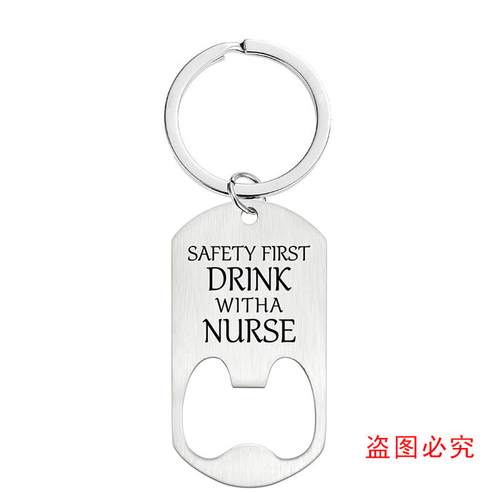 Jewelry WholesaleWholesale Father's Day Bottle Opener Metal Keychain JDC-KC-GangGu024 Keychains 钢古 %variant_option1% %variant_option2% %variant_option3%  Factory Price JoyasDeChina Joyas De China