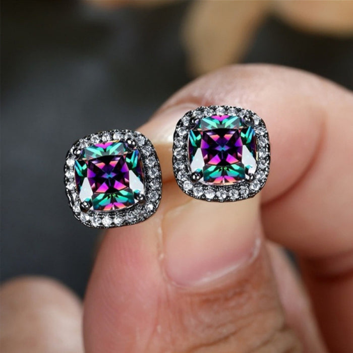 Wholesale Colored Diamond Earrings Four Prong Stud Earrings MOQ≥2 JDC-ES-JYS007