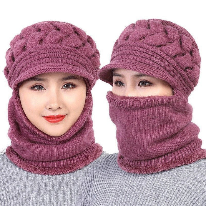 Wholesale Hat Wool Winter Fleece One-piece Knitted Hat JDC-FH-BXY001