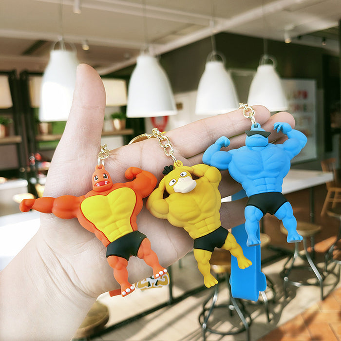 Wholesale cartoon creative personality ins muscle keychain pendant MOQ≥2 JDC-KC-JianH004