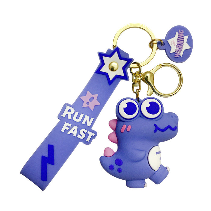 Wholesale Keychains For Backpacks Cartoon PVC Big Eyes Dinosaur Cute Keychain JDC-KC-OShi019