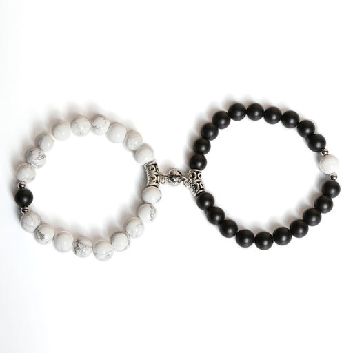 Jewelry WholesaleWholesale White Turquoise Couple Bracelet Black and White Balls JDC-BT-JingD012 Bracelet 晶德 %variant_option1% %variant_option2% %variant_option3%  Factory Price JoyasDeChina Joyas De China