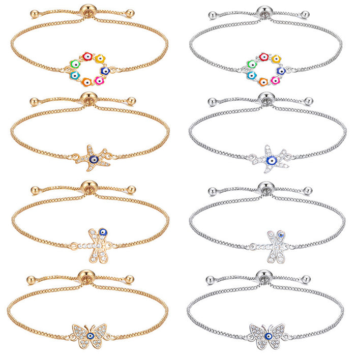 Wholesale Bracelet Alloy Evil Eye Lucky Guardian Adjustable Bracelet MOQ≥2 JDC-BT-XiaoM001