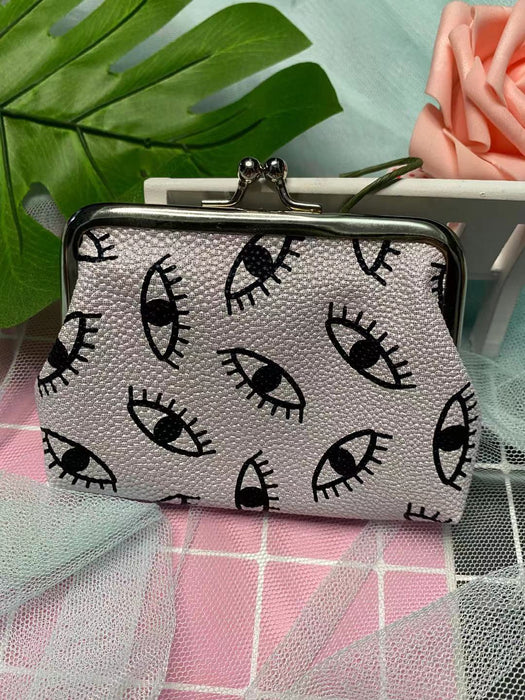 Wholesale Purse PU Eye Pattern Children's Iron Buckle Coin Purse MOQ≥3 JDC-WT-Hongqiong006