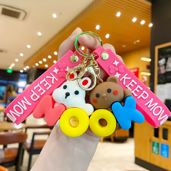 Wholesale Keychain PVC Soft Adhesive Cute Cartoon Creative Ornament JDC-KC-LeZ019