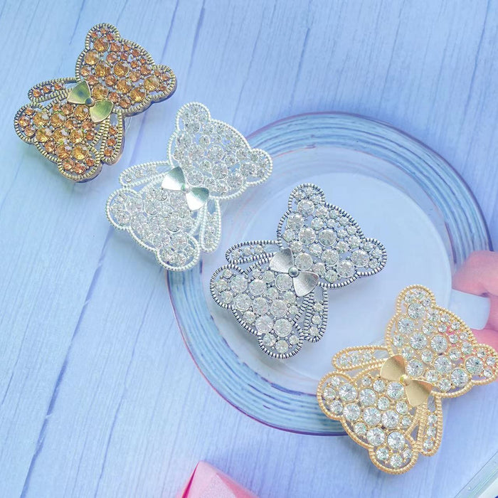 Wholesale Grip TPU Diamond Encrusted Diamond Bear MOQ≥2 JDC-PS-HWei002