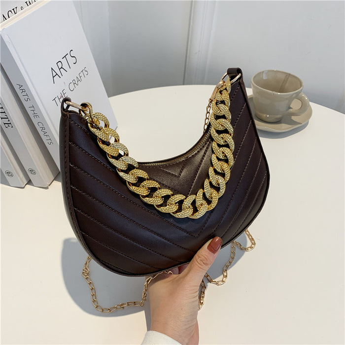 Wholesale vintage chain cross-body one-shoulder underarm dumpling bun JDC-SD-Ruic006