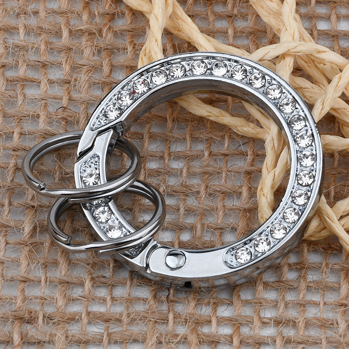 Wholesale Keychain Metal Creative Diamond Spring Ring MOQ≥2 JDC-KC-XSYZ001