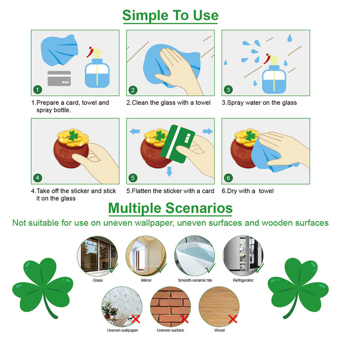 Jewelry WholesaleWholesale St. Patrick's Day PVC Static Film Glass Window Stickers MOQ≥2 JDC-WS-TuN002 Sticker 图年 %variant_option1% %variant_option2% %variant_option3%  Factory Price JoyasDeChina Joyas De China