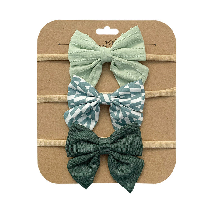 Wholesale Headband Cotton Linen Baby Soft Elastic Bow MOQ≥10 JDC-HD-AMSR004