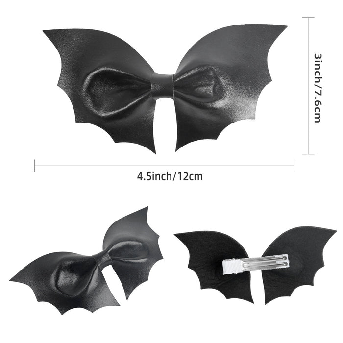 Wholesale Hair Clips Leather Black Bat Halloween MOQ≥5 JDC-HC-HaiS002