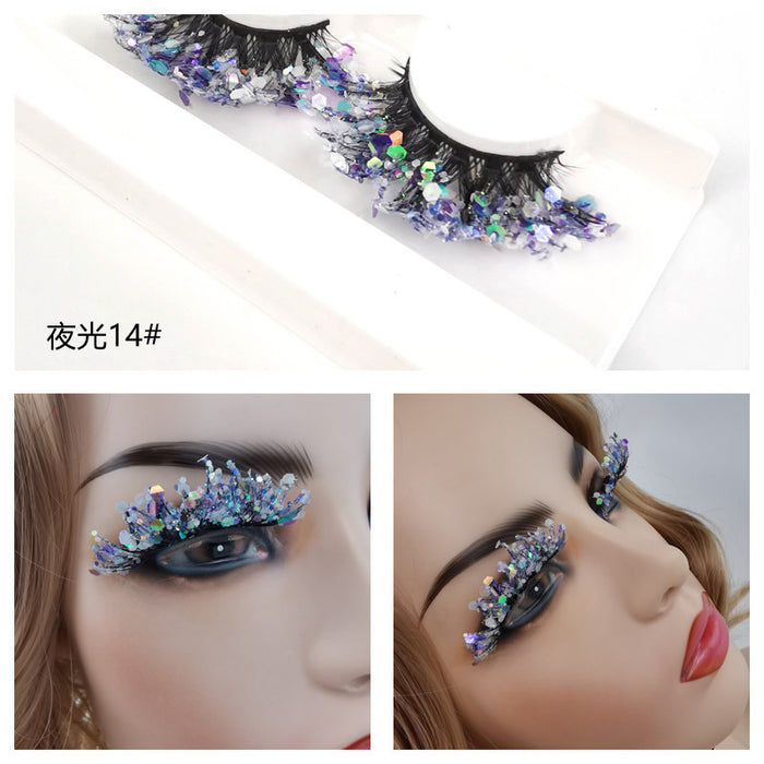 Wholesale 3D Luminous Synthetic Fiber False Eyelashes Glow  MOQ≥3 JDC-EY-ZXin001