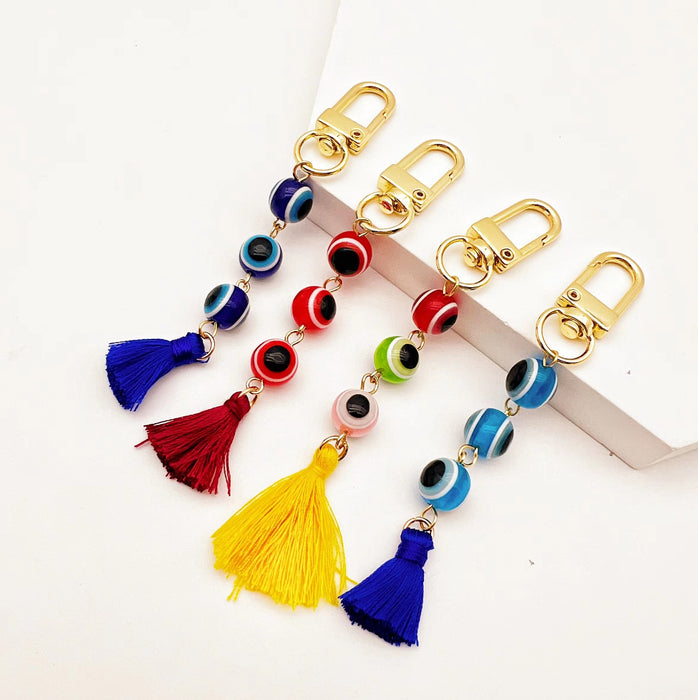 Wholesale Keychains Metal Turkey Devil's Eye Tassel MOQ≥2 JDC-KC-QingH001