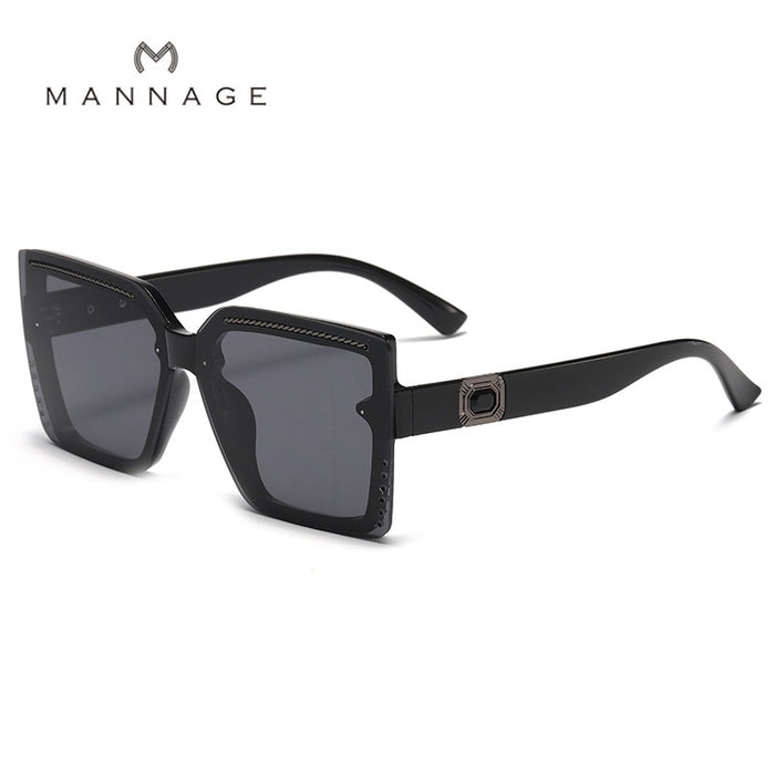 Wholesale Sunglasses PC Hollow Gradient Color Large Square Frame JDC-SG-ShengX008